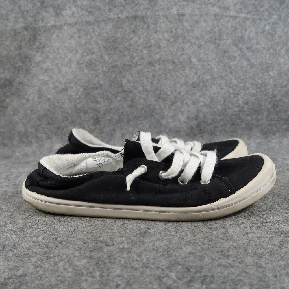 Soda Shoes Womens 8.5 Casual Slip On Sneakers Black Comfort Flat Cruiser